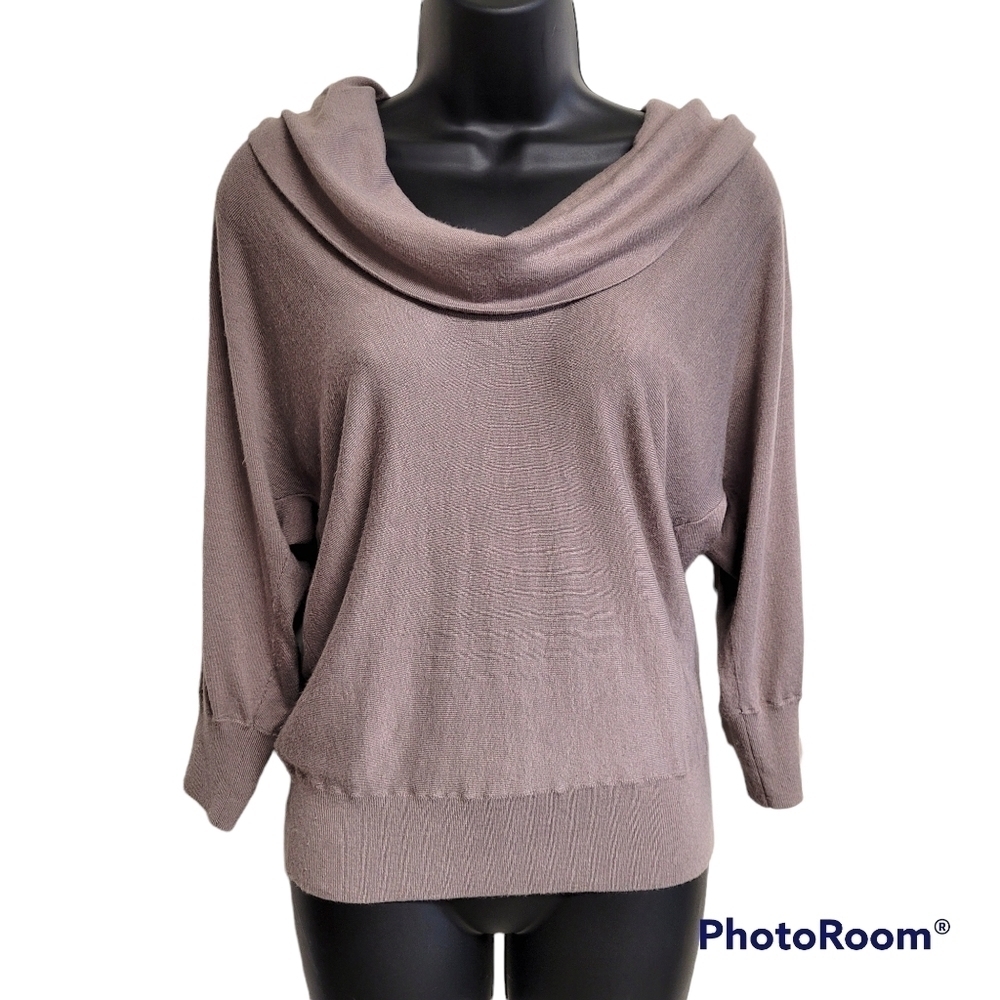 Repeat‎ Taupe Cowl Neck Long Sleeve Top